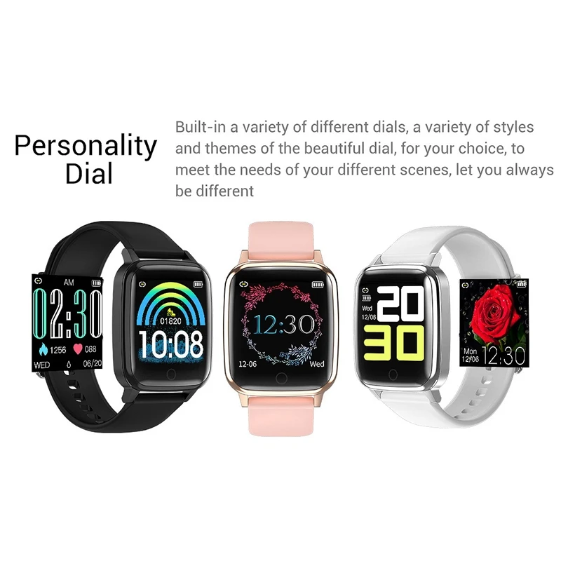 BESTR1 Smart Watch Bluetooth Sport Wristband Heart Rate Blood Pressure Blood Oxygen Sleep Monitor Reminder Wearable Devices