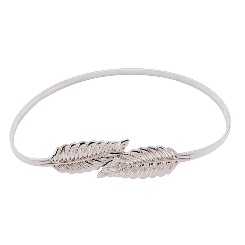1pcs silver Модные ремни с листьями для женщин, поясные ремни, пояс люксовый бренд, золотые и серебряные листья, дизайнерские ремни с цепочкой, Женские поясные ремни 110 см - Цвет: 1pcs silver