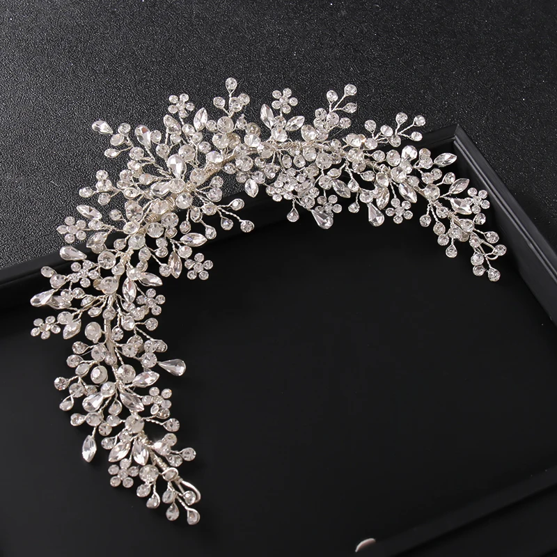 Wedding Hair Vine Bridal Accessories Crystal Pearl Headband Long Chain Headpiece Women's Hair Accessories Decoration