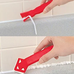 Raspador de cola de vidro, ferramenta de mão para remoção de cola de canto, espátula de piso, cola em plástico, 2 peças