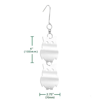 

8 String Bird Repellent Reflective Owl - Decorative Hanging Scare Deterrent Pest Full Mirror Reflection