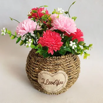 

Wicker Rattan Braided Flower Basket Wall Hanging Planter Home Decoration Storage Basket Flower Arrangement Planter