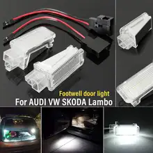 2 pezzi auto LED cortesia porta proiettore luce luci del piede fantasma ombra lampada della luce per Audi A3 A4 A6 VW GOLF 5 6 Passat Polo