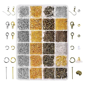 

2880 Pieces of Jewelry Making Repair Kit DIY Sucker Earplugs Lobster Buckle Jewelry Accessories Lobster Buckle