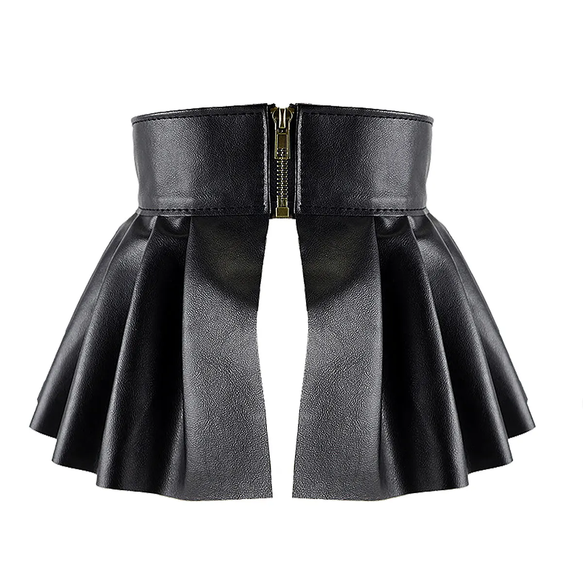 Womens Ladies Sexy Skirts Ladies Faux Leather Pleated Skirts Split Embellished Studded A-Line Mini Skirt for Parties Clubwear