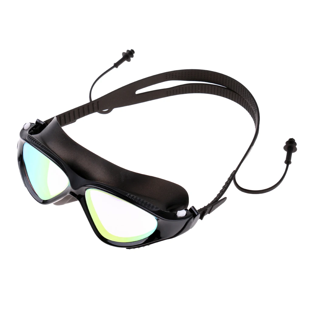 Men Women UV Protection Silicone Strap  Anti Fog Swimming Goggles Glasses with Storage Case & Ear Plugs 
