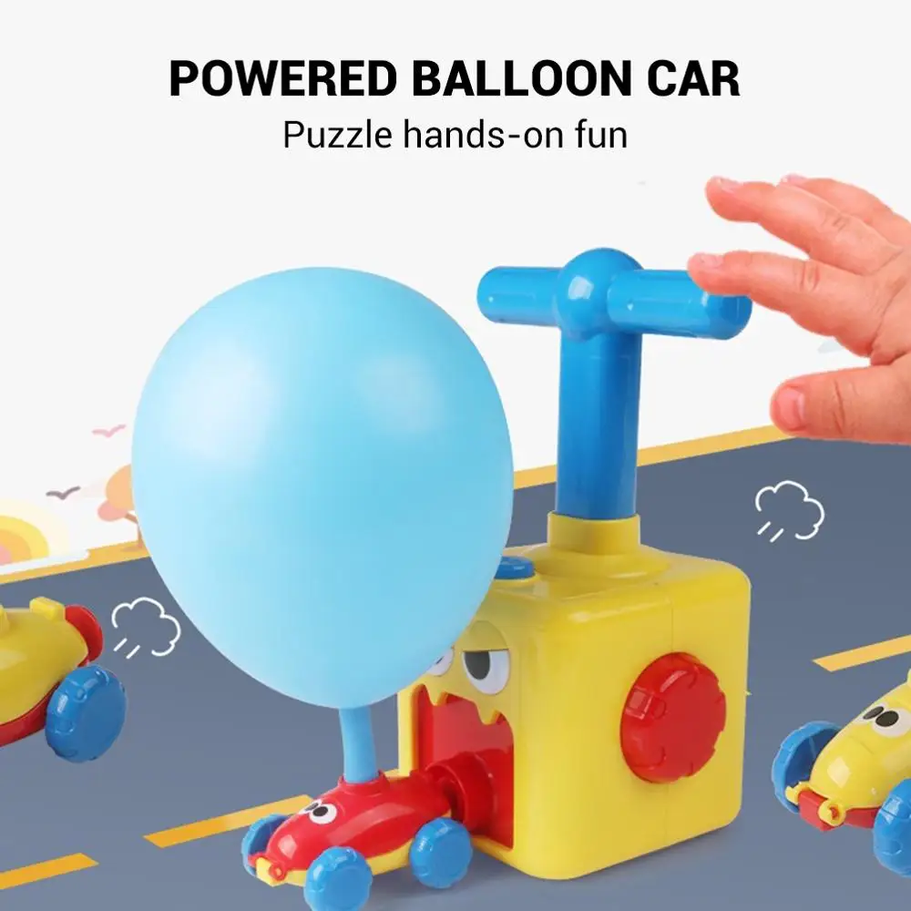 Balloon Cars Toy Fun Gifts Kids Powered Car Aerodynamics Inertial Power Balloon 