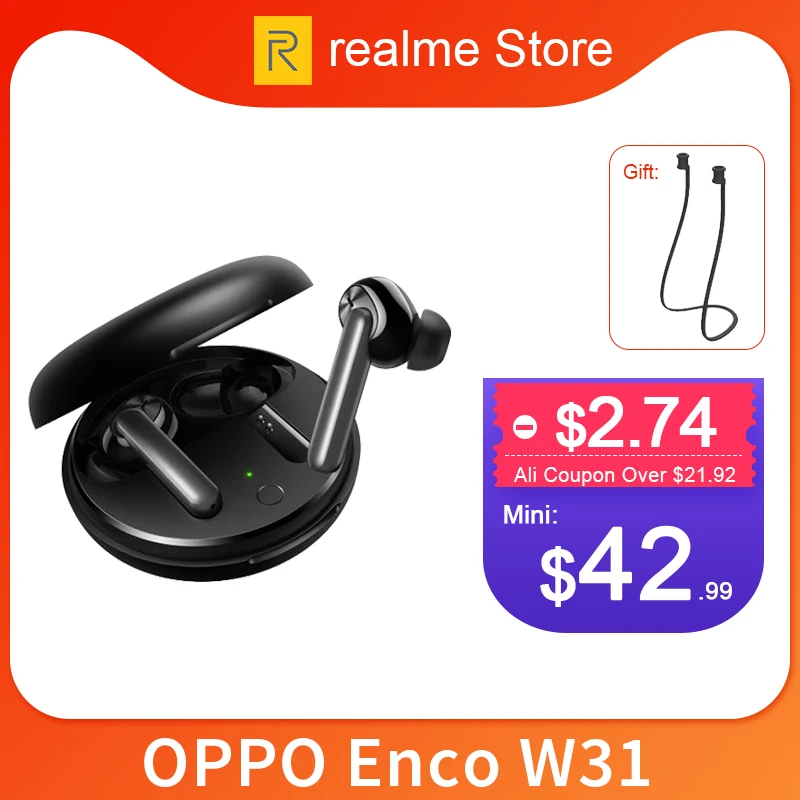  OPPO Enco W31 TWS Earphone Bluetooth 5.0 Low latency True Wireless Earphones 25mAh IPX4 For Find X2 X2 Pro ACE 2  