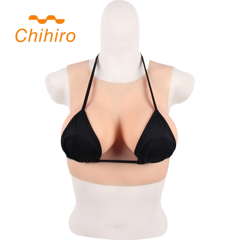 

F Cup Realistic Silicone Breast Forms Low Round Collar Artificial Huge Boobs Enhancer Crossdresser for man shemale Trandsgender