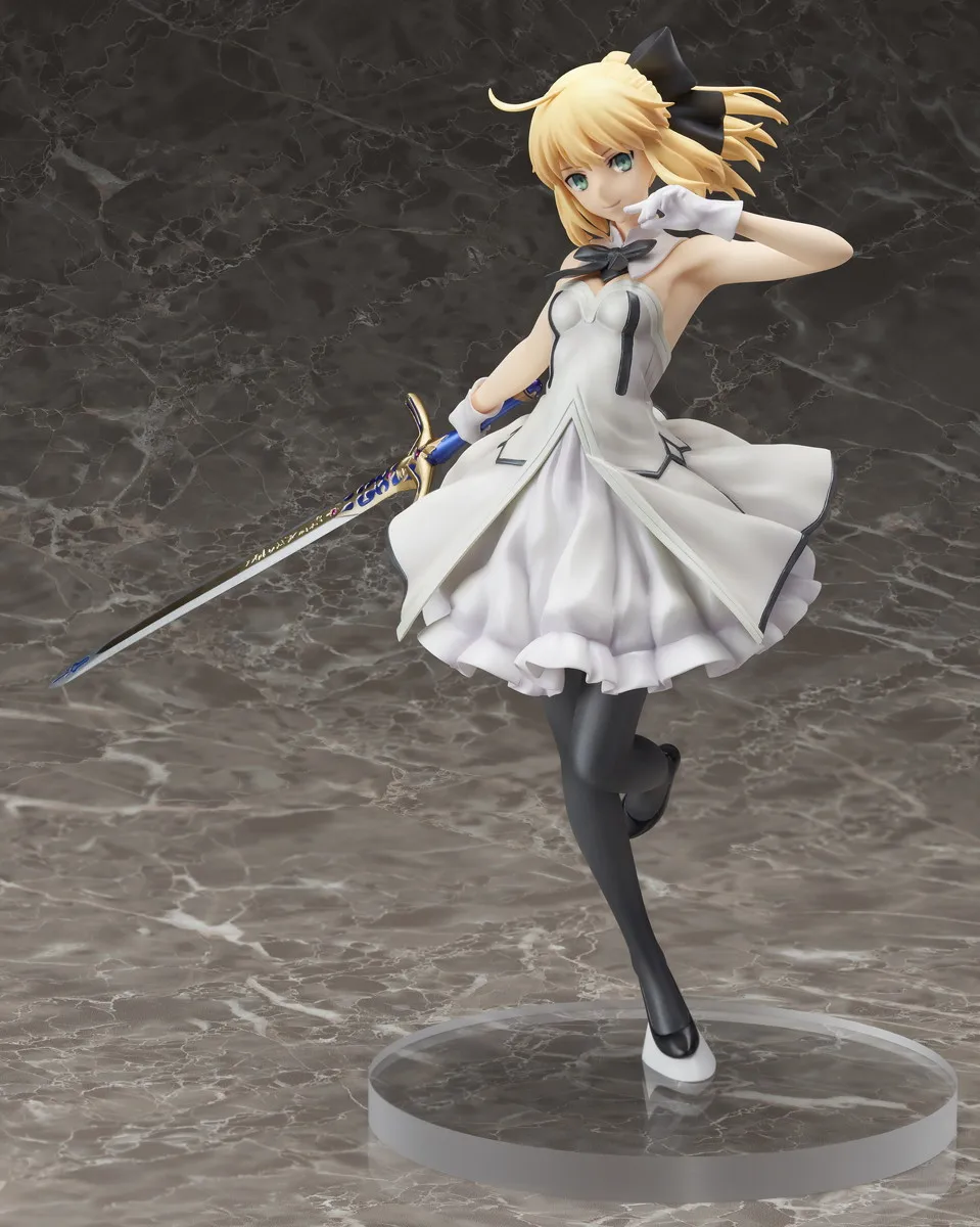 no box 23 см Fate Grand Order Saber Lily Altria Pendragon белое платье Ver 1/7 масштаб предварительно окрашенный ПВХ фигурка модель игрушки Brinquedos - Цвет: no box