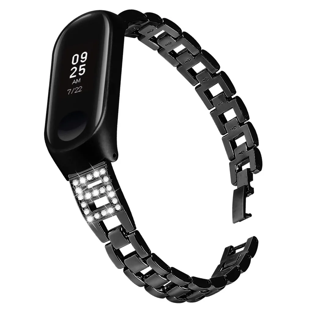 Ouhaobin браслет из нержавеющей стали для xiaomi mi band 3 4 металлический ремешок для часов с Чехол сменный ремешок для часов 1014#2