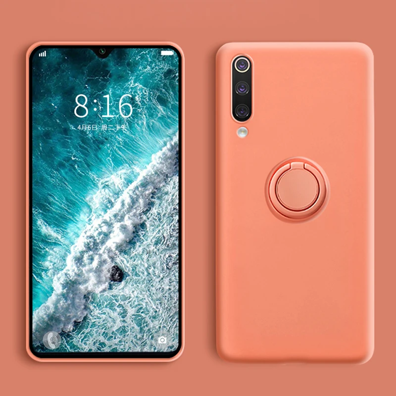

Shockproof Metal Ring Silicone Case For Xiaomi Mi9 SE Mi 9 Stand Holder Silicon Back Cover On The Xiaomi Mi9 SE Cases xiomi mi9