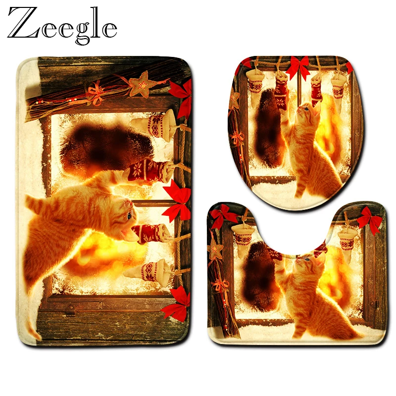 European Style Bath Mat Set Absorbent Shower Carpet Anti-slip Bathroom Soft Foot Mat Washable Toilet Rug Foot Mat for Bathroom