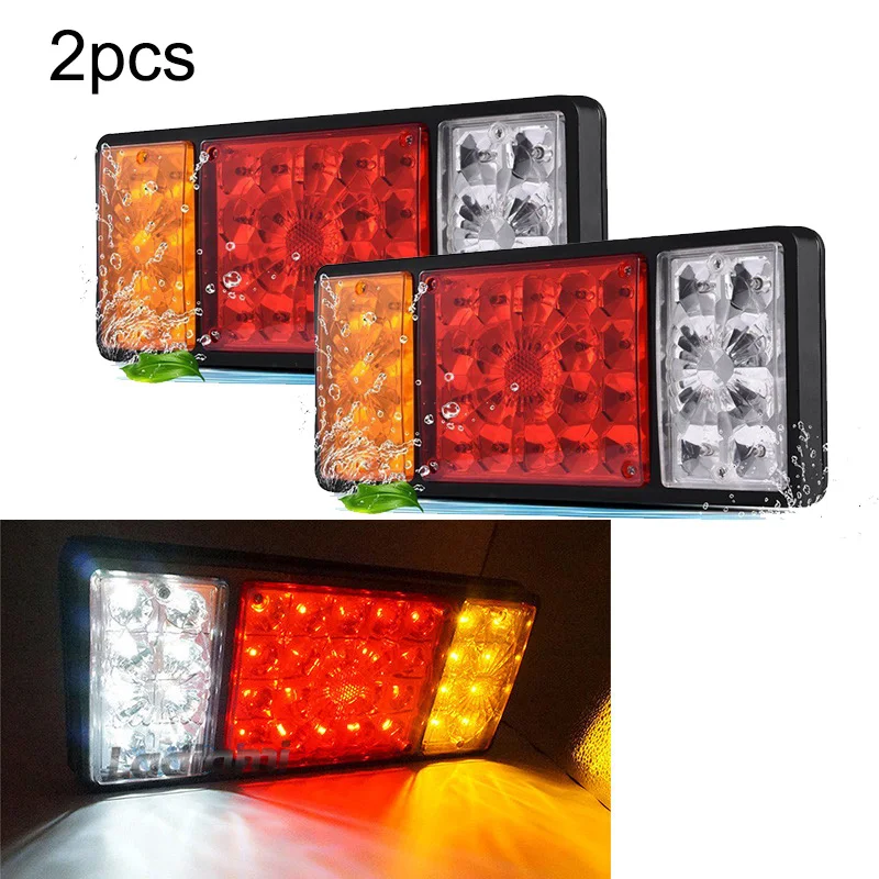 2x 36 LED 12 V/24 V 36 светодиодов задние тормоза светильник хвост светильник Задняя Тормозная Стоп лампа указателя поворота тележки трейлера Van рабочими электрическими схемами обратный индикатор - Цвет: 2x 36 LED