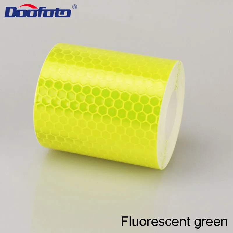 Doofoto DIY Светоотражающая наклейка для автомобиля и велосипеда Cinta Reflectante аксессуары для внешней отделки Предупреждение ющая Светоотражающая защитная пленка - Цвет: Fluorescent green