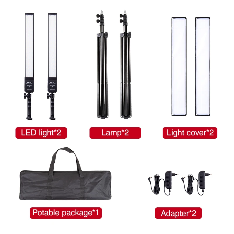  Photography Studio Lighting Kit Bi-color 3200-5500K Studio kits with 188*2Pcs LED lights 2M light S - 4000202048703