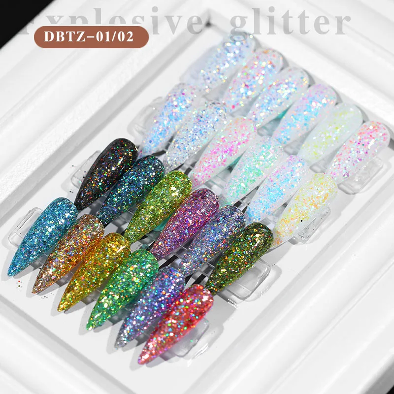 

12-color Nail Art Shiny Sequins Exquisite Irregular Flake Glitter Nail Polish Tool Decoration QRD88