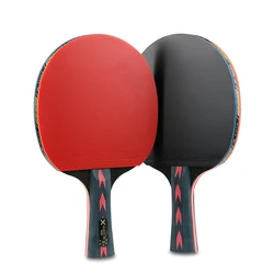 5 Star Professional Table Tennis Bat Racket Long And Short Handle Ping Pong Paddle Practice Training Beginner With 3 Balls