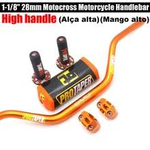 28 мм высокий руль мотоцикла жир бар+ ручки ПроТейпер Бар Pad для Dirt Bike SUZUKI DRZ400 RMZ450 RMZ250