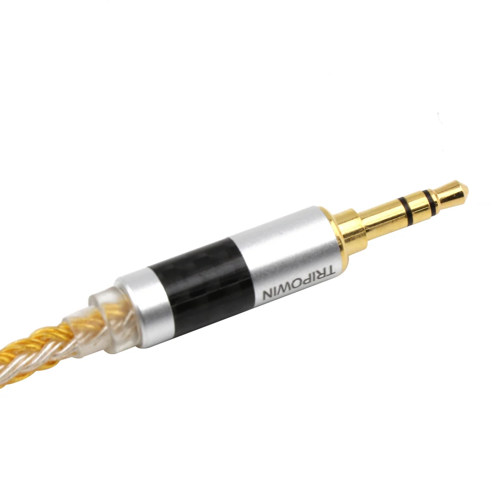 Tripowin Zonie 16 Core посеребренный кабель SPC кабель для наушников QDC MMCX 2 PIN для KZ ZS10 PRO C16 C12 BL03 - Цвет: Gold QDC 3.5mm