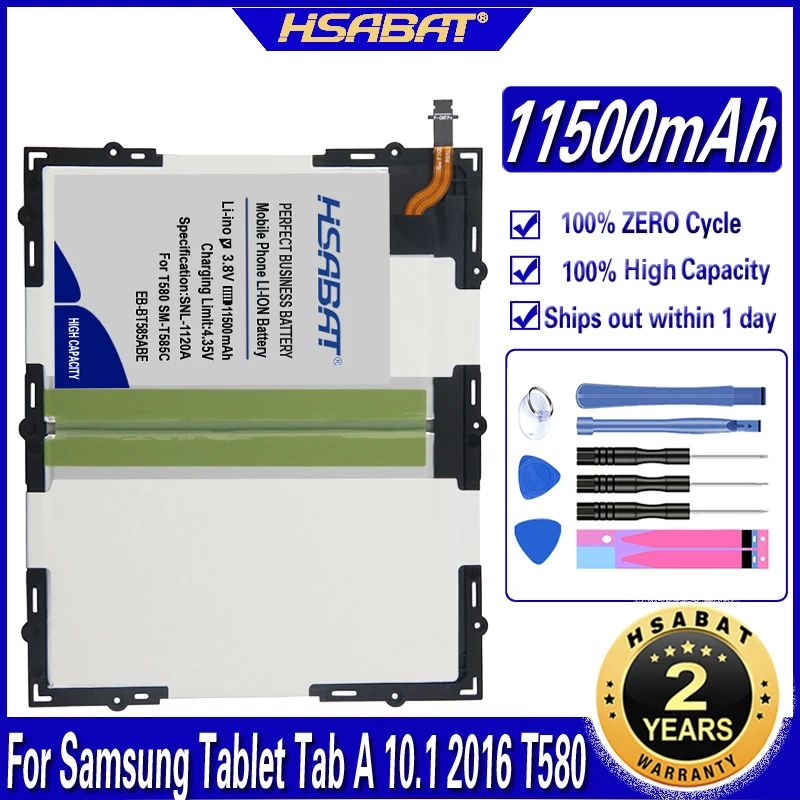 Аккумулятор HSABAT для Samsung Galaxy Tablet Tab A 10 1 2016 аккумулятор 11500 мА/ч планшета T580 T585 T580N