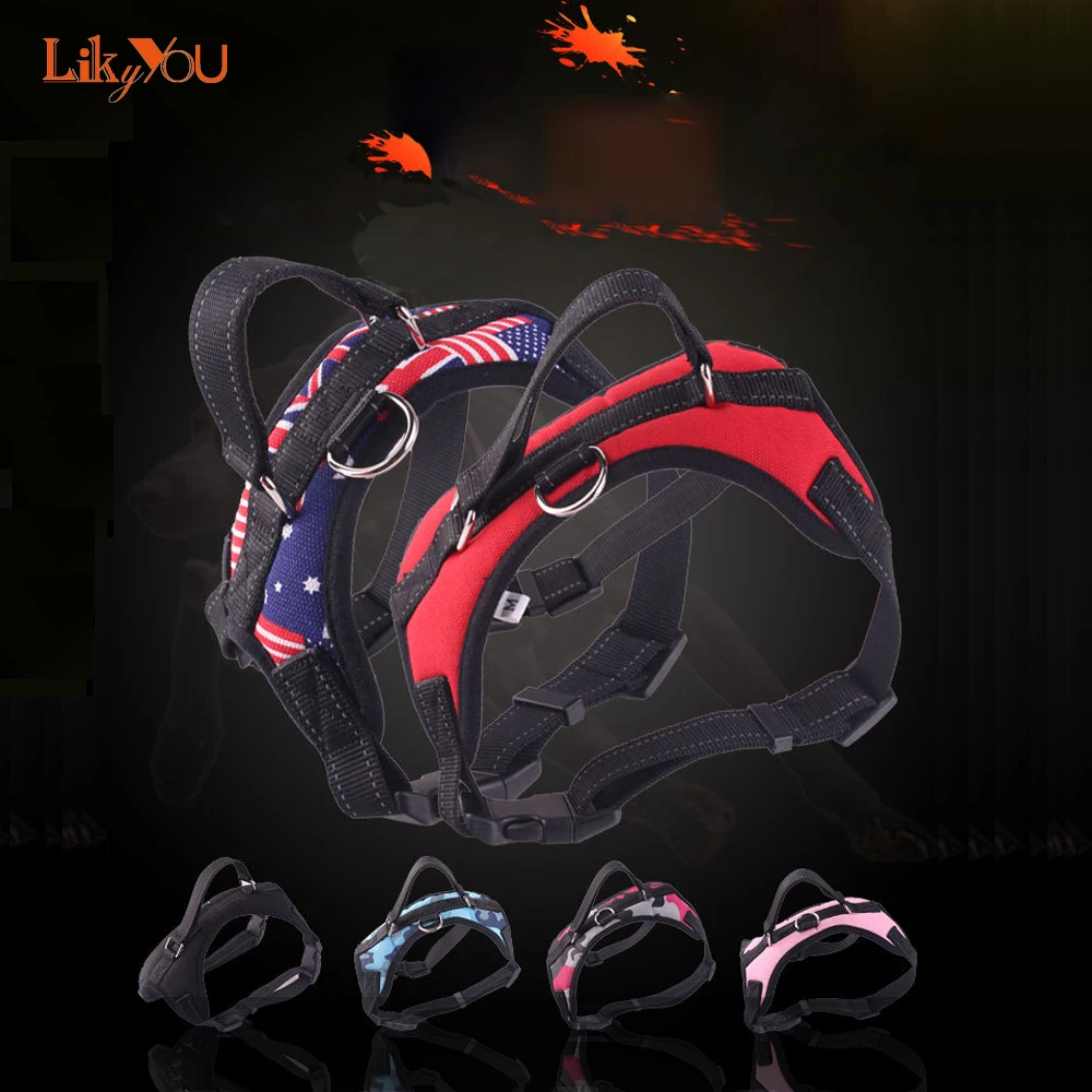 Прочная Светоотражающая шлейка для собак Регулируемая больших ошейник прогулок