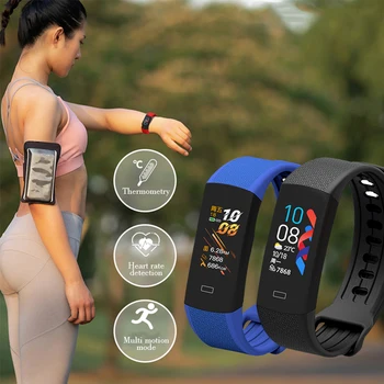 

Fitness Bracelet Smart Band Sensor Testing Temperature Sport Smart Watch Blood Pressure Measurement Pedometer Wristband