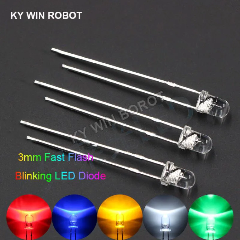 Aktiver Appel til at være attraktiv mastermind 50pcs 3mm White Green Red Blue Yellow Light-emitting-diode Automatic  Flashing Led Flash Control Blinking 3 Mm Led Diode 1.5hz - Diodes -  AliExpress