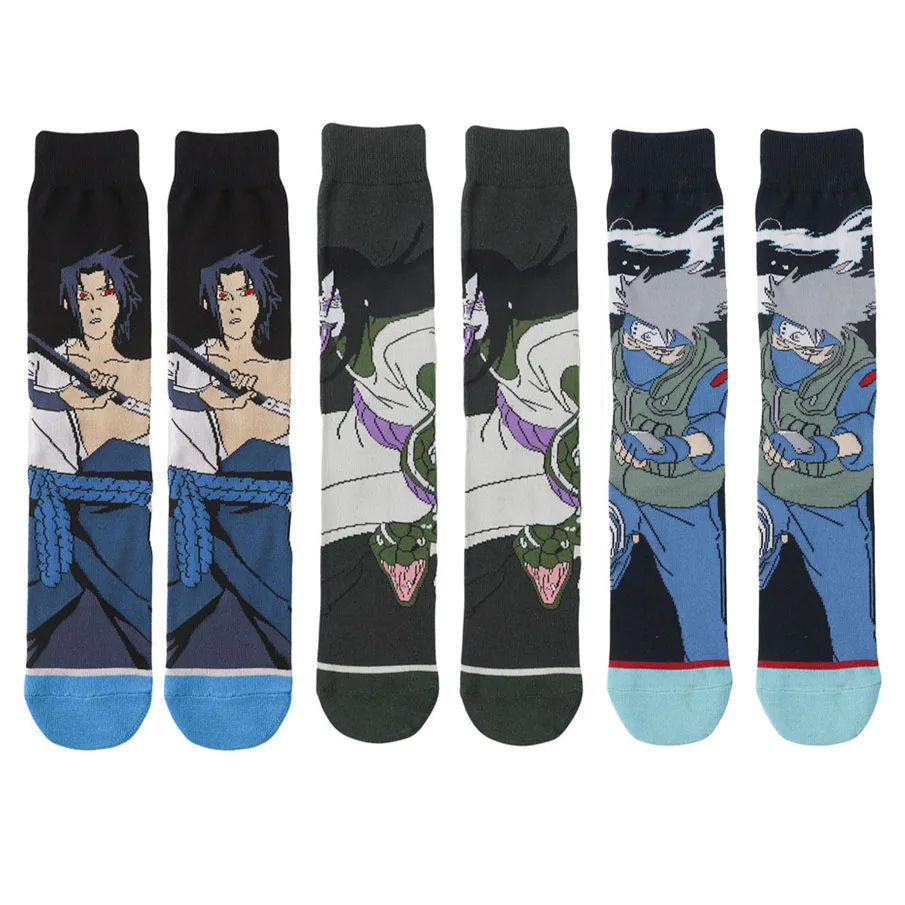 Bandai Anime Naruto Orochimaru Socks Men Classic Japanese Cartoon Sockken Novelty Funny Calcetines Dropshipping and Wholesale |