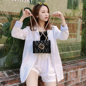 

Women's Bag 2020 New Embroidery Thread Small Square Bag Rhombus Chain Spring and Summer Shoulder Messenger Bag