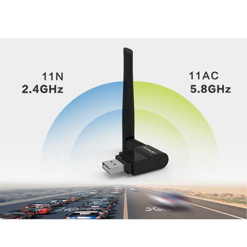 EDUP USB беспроводной WiFi адаптер Ethernet 802.11Ac 600 Мбит/с двухдиапазонный 2 4/5 ГГц приемник