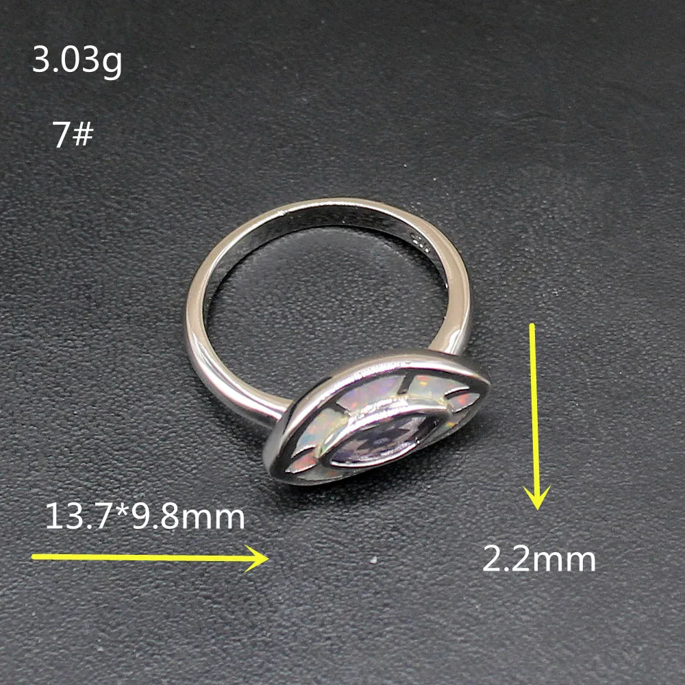 Gemstonefactory Jewelry Big Promotion Single Unique 925 Silver White Opal Amethyst Fancy Women Gifts Band Rings 7# 20214444