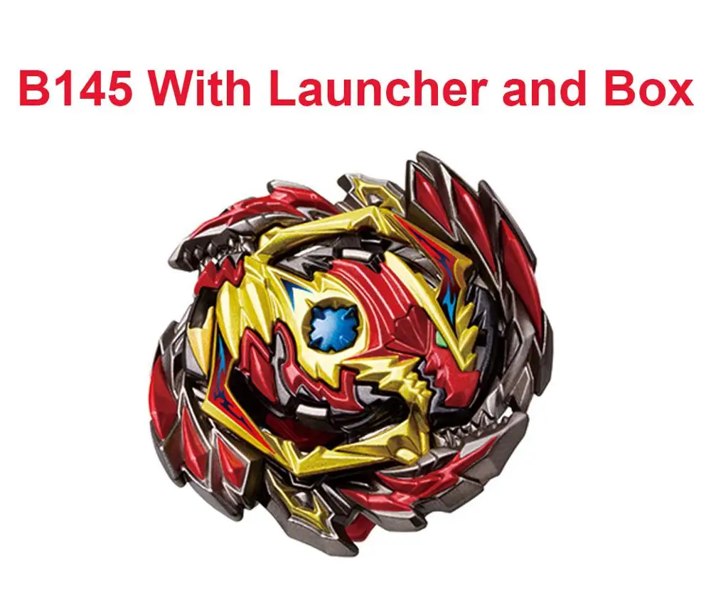 Новейший Золотой Beyblade Burst GT B140 B144 B145 с коробкой из металла Fusion God Spin Top игрушка подарок для мальчика - Цвет: b145with box