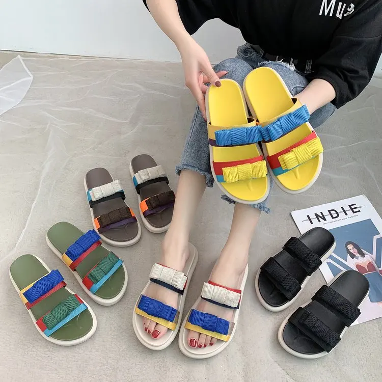 

2020 New Women Sandals Outdoor Refreshing Shoes Woman Leisure slippers Flat hot beach shoes Trend Women Casual Snadals
