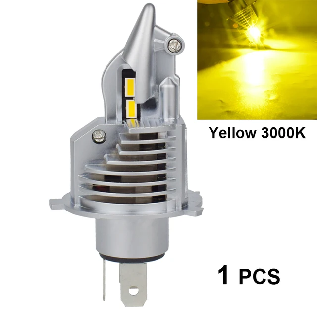 JALN7 H4 9003 LED Headlight Bulb HS1 HB2 12V 24V 60/55W Fighter H4 Led Bulb for Car Motorcycle Headlight CSP Chip 6500K 3000K 1pcs Yellow 3000K