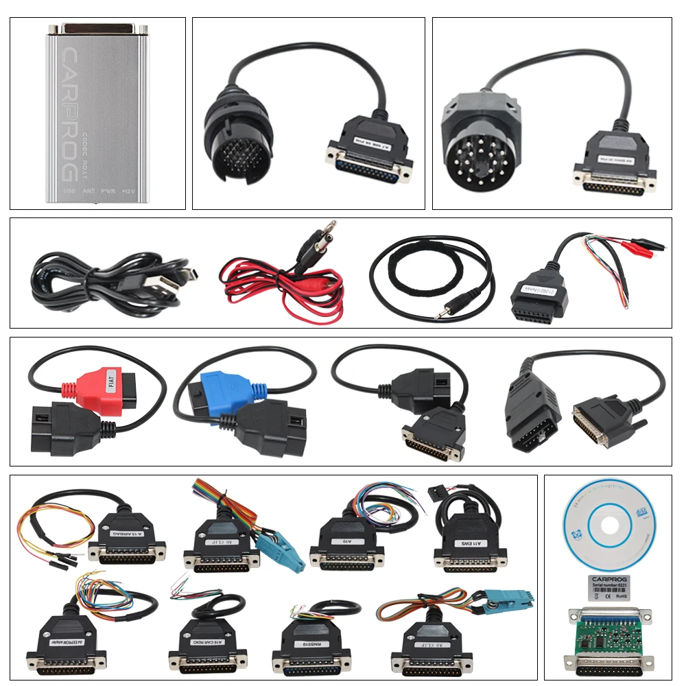 Full Adapters Carprog V8.21 Car Prog ECU Chip Tunning Repair Tool with keygen Online Programmer for Radio/Dash/IMMO/ECU | Автомобили и