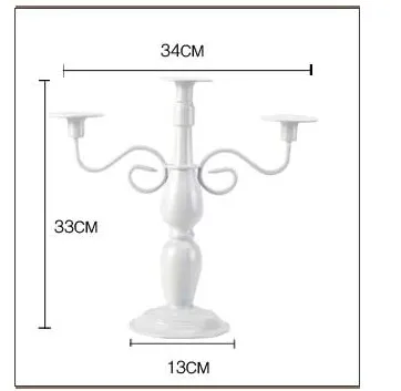 Белый/черный металлическая подставка Подставка для свечи Свадебная Подсвечник Центральные элементы для канделябра для дома Свадебные украшения - Цвет: 3 arms white