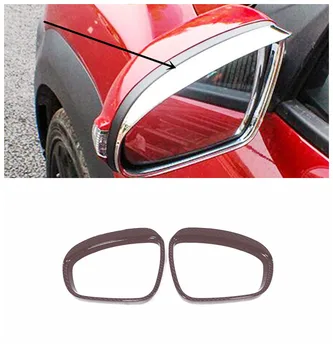 

2pcs ABS Chrome/Carbon fibre Car rearview mirror block rain eyebrow Cover Trim Accessories For Hyundai Kona Encino 2018 2019