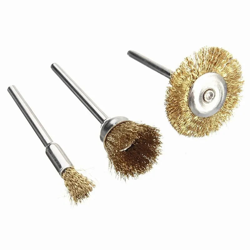 36Pcs High Quality Brass Steel Wire Brush Rust Removal Grinding Sanding Polishing Wheels kit Rotary Tools For Metal