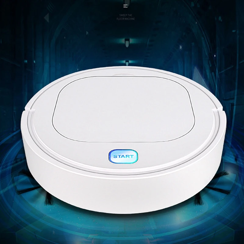 New Robot Vacuum Cleaner Automatic Smart Sweeping Robot Home Sweeping Machine Mites Removal Low Noise Indoor White