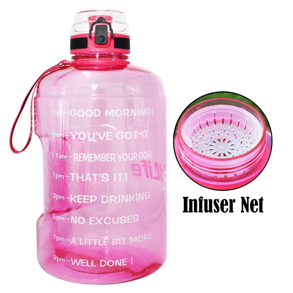 BuildLife 1.3L 2.2L 3.78L бутылка для воды с блокировкой флип-флоп крышкой спортивный тренажерный зал бутылки Фитнес Спорт BPA бесплатно большой емкости кувшин - Цвет: Light Pink