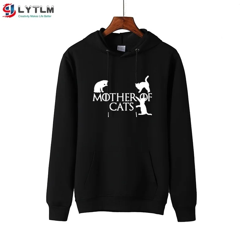 LYTLM/футболка для девочек детская футболка для мамы и кошки осенняя одежда для девочек-подростков Топы с длинными рукавами для девочек Забавные футболки с кошками - Цвет: MS6118 Black