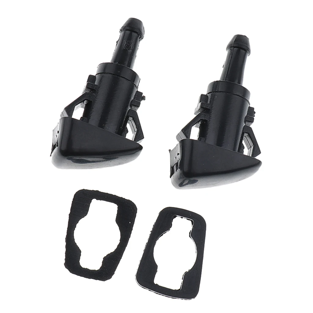 2 Pieces Black Wiper Water Spray Jet Washer Nozzle for Chrysler 300C