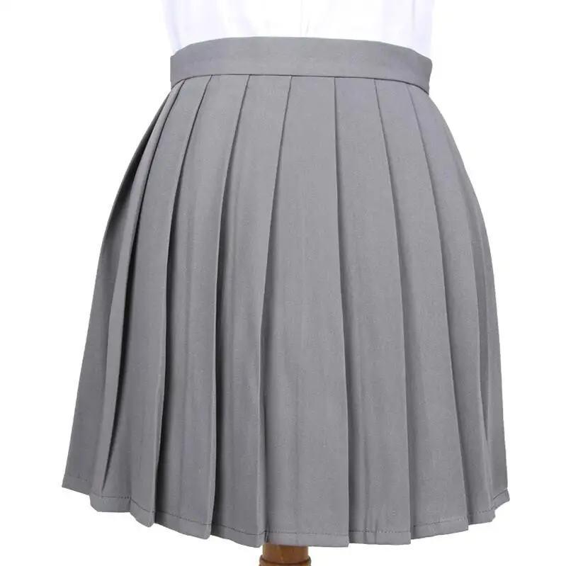 Dark Gray Популярная японская Корейская версия коротких юбок для школьниц, плиссированная юбка для школьной формы, косплей, Студенческая Jk Academy, десять цветов 4XL - Цвет: Dark Gray
