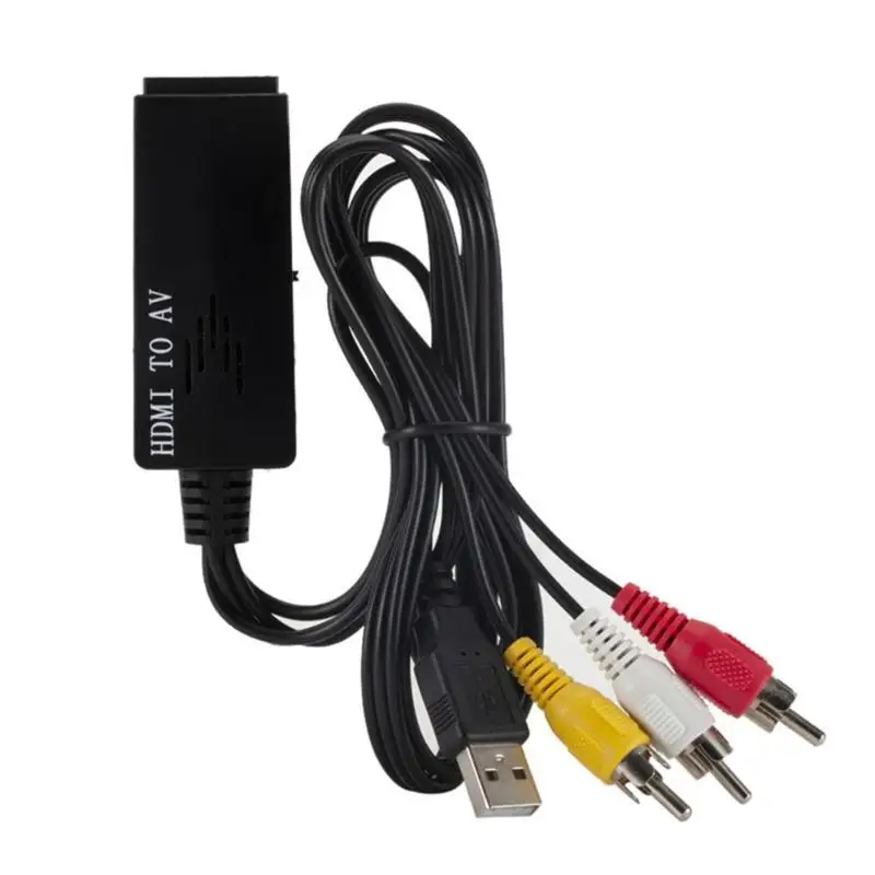  1m HDMI a 3RCA HD 1080P Supporto NTSC PAL Video Audio Converter w/Porta USB TV convertitore proiett