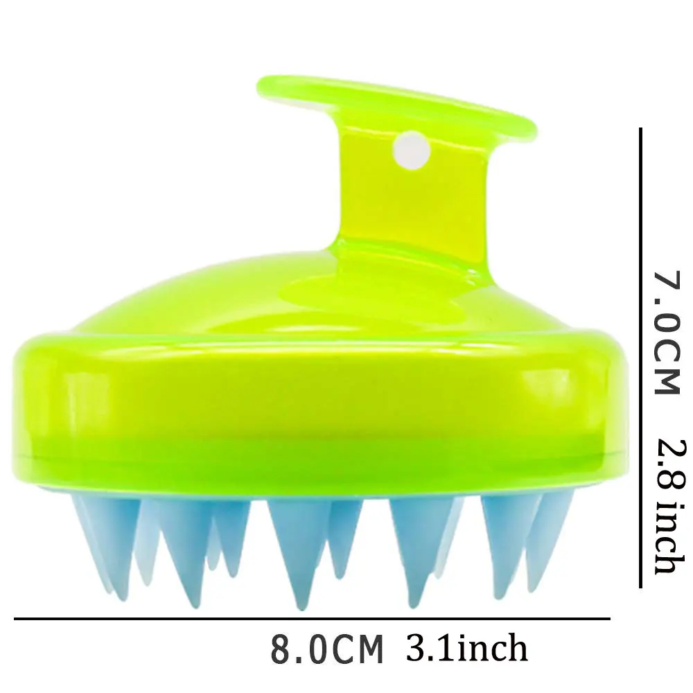 Массажная щетка для шампуня, ручная силиконовая кисть для головы, мытья душа, расческа для волос, мини-Расческа для головы меридиан, Массажная расческа, 4 цвета