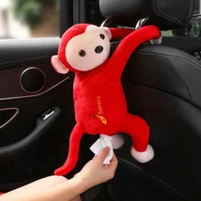 Милая маленькая обезьянка коробка для салфеток держатель на молнии заднее сиденье тканевый чехол для автомобиля и домашнего использования