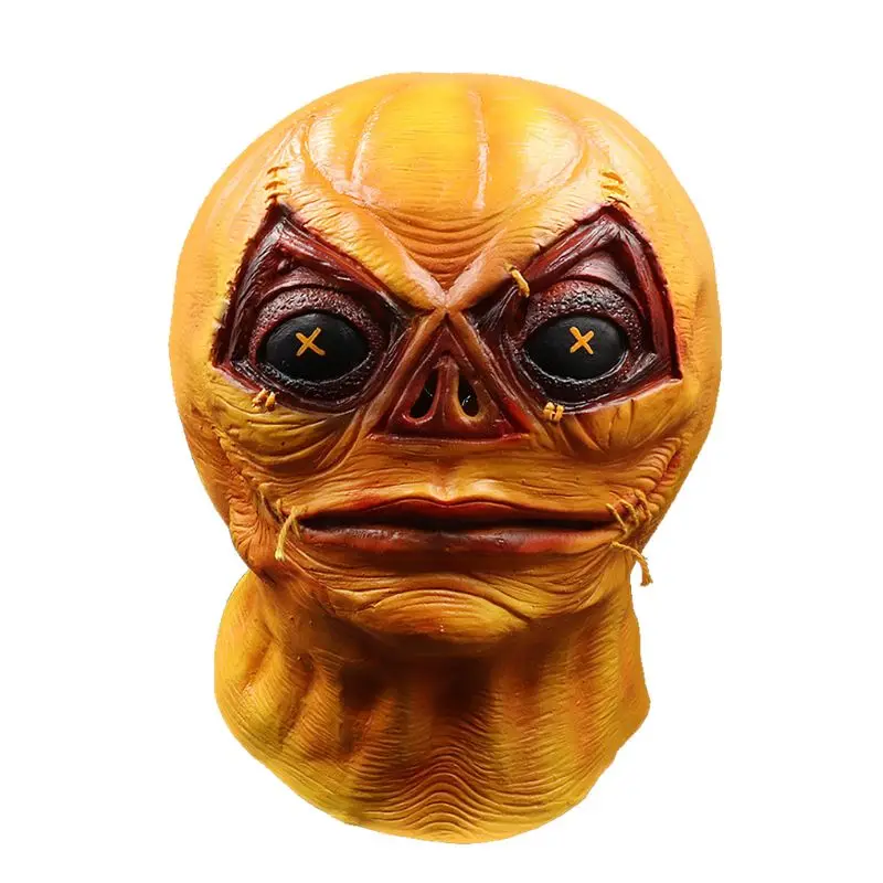 Оранжевый Novelty Latex Halloween Pumpkin Mask Full Head Halloween Party Cosplay Costume Props Festive Accessories 6XDD - Цвет: Оранжевый