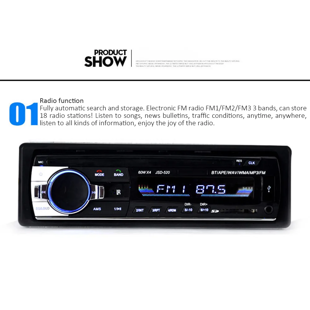 Aux Универсальный Автомобильный MP3-плеер Стерео Радио USB автомобильный Bluetooth автомобильный Радио автомобильный аудио музыкальный пульт дистанционного управления автомобильный mp3-плеер