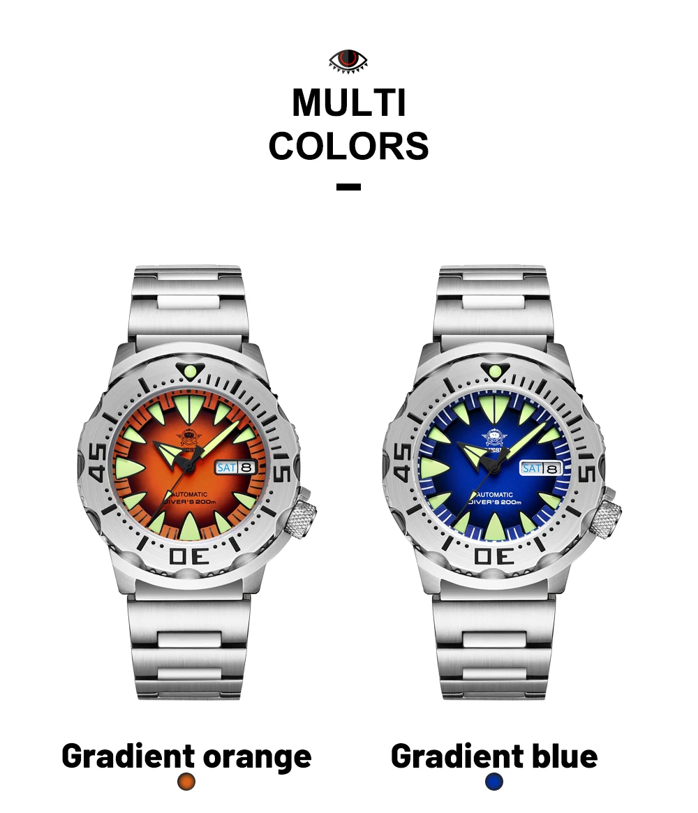 ADDIESDIVE AD2103 Brand 42MM Men NH36 Dive Watches with Week Steel Bezel watch captain willard Men's monster watch